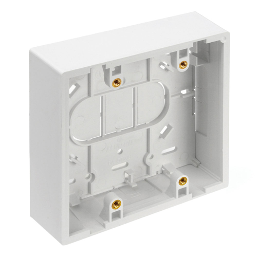Surface-mount Back Box, Dual-Gang, 1.45" Box Depth (White)