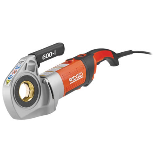 600-I Hand-Held Power Drive Pipe Threader with (4) 1/2" to 1-1/4" NPT 11R Die Heads, Carry Case, and Support Arm