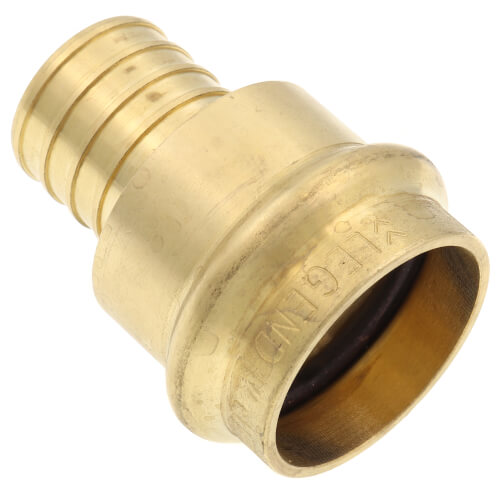 1" PEX Crimp x Copper Press Brass Adapter (Lead Free)