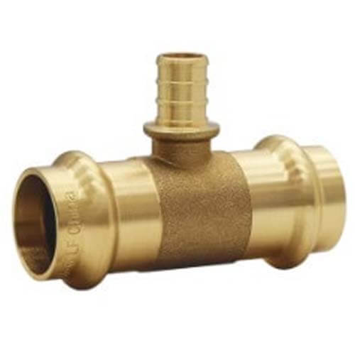 1-1/4" x 1-1/4" x 1/2" Press x Press x PEX Crimp Tee