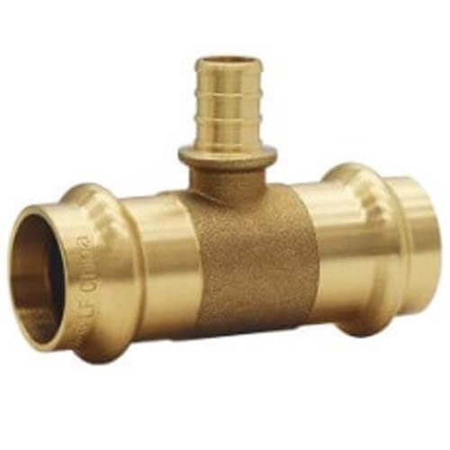 1-1/4" x 1-1/4" x 3/4" Press x Press x PEX Crimp Tee