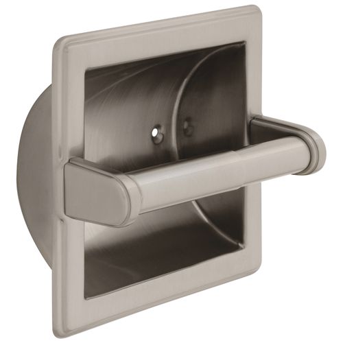 Brass Recessed Paper Holder w/ Brass Roller (Satin Nickel), 45072-SN