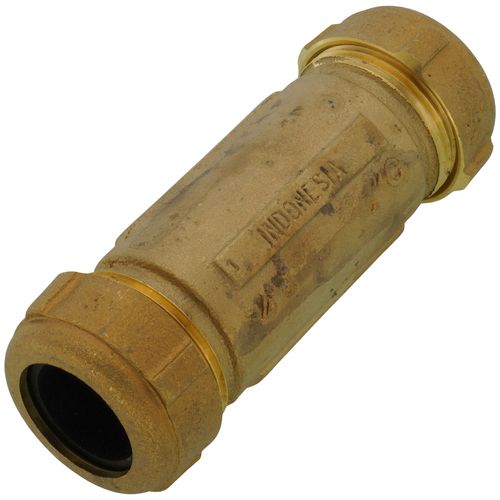 3/4" IPS (1" CTS) Brass Compression Coupling Long (Lead Free)
