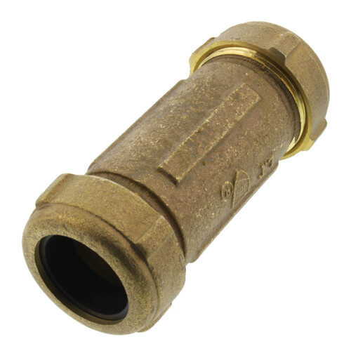 1" IPS (1-1/4" CTS) Brass Compression Coupling Long (Lead Free)