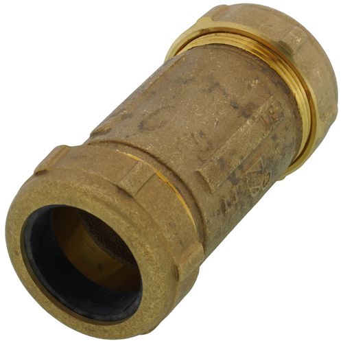 1-1/4" IPS (1-1/2" CTS) Brass Compression Coupling Long (Lead Free)