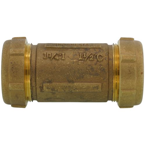 1-1/4" IPS (1-1/2" CTS) Brass Compression Coupling Long (Lead Free) 2 1-1/4" IPS (1-1/2" CTS) Brass Compression Coupling Long (Lead Free)