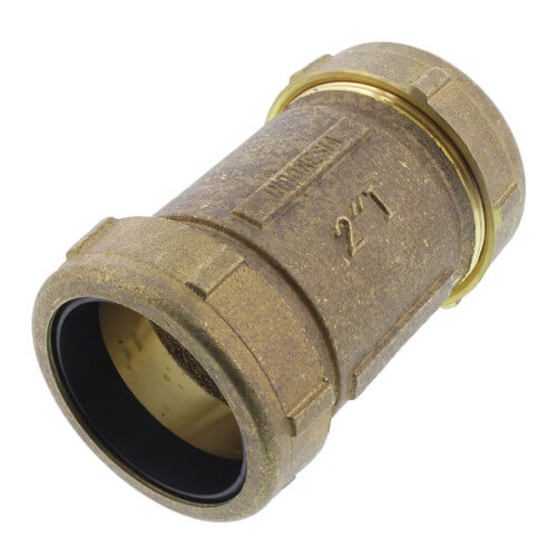 2" IPS Brass Compression Coupling Long (Lead Free)