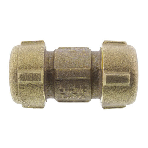 1/2" IPS (3/4" CTS) Brass Compression Coupling Short (Lead Free)