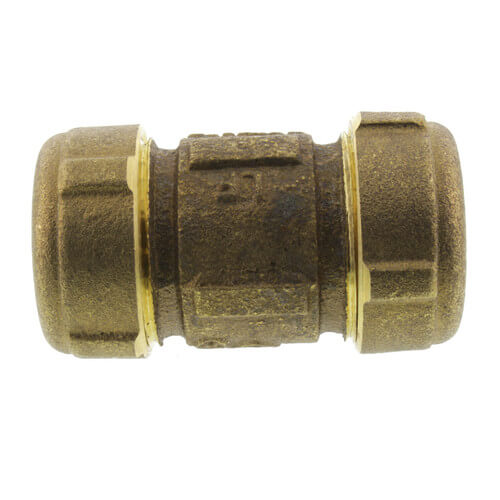 3/4" IPS (1" CTS) Brass Compression Coupling (Lead Free)