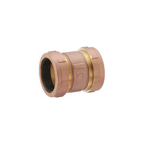 1-1/4" IPS (1-1/2" CTS) Brass Compression Coupling Short (Lead Free)