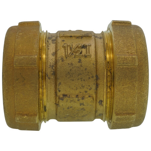 1-1/2" IPS Brass Compression Coupling Short (Lead Free)