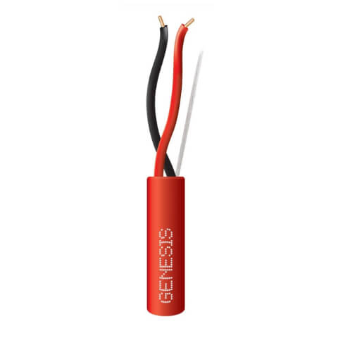 1000 ft - 14/2 Shielded 2C Sol Plenum (PVC) Fire Alarm Cable - Red, Reel