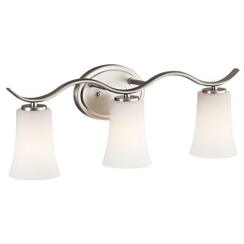 Armida 23" 3 Light Vanity Light w/ Satin Etched White Glass (Brushed Nickel)