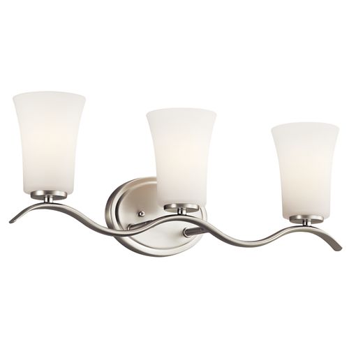 Armida 23" 3 Light Vanity Light w/ Satin Etched White Glass (Brushed Nickel)