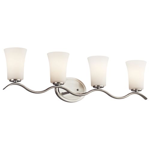 Armida 32.25" 4 Light Vanity Light w/ Satin Etched White Glass (Brushed Nickel)
