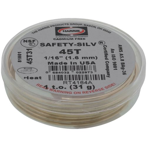 1/16" Safety-Silv Tin-Bearing Silver (45%), 1 Troy Oz