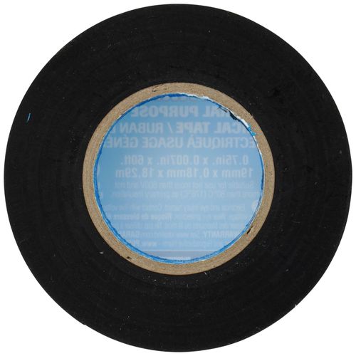 3/4" x 60' General Purpose Vinyl Electrical Tape, 7mm (Black)