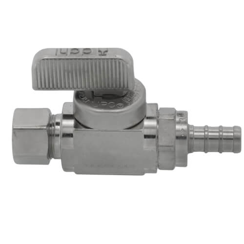 3/8" PureFlow PEX Crimp x 3/8" OD Compression Straight Stop, Lead Free (Chrome)