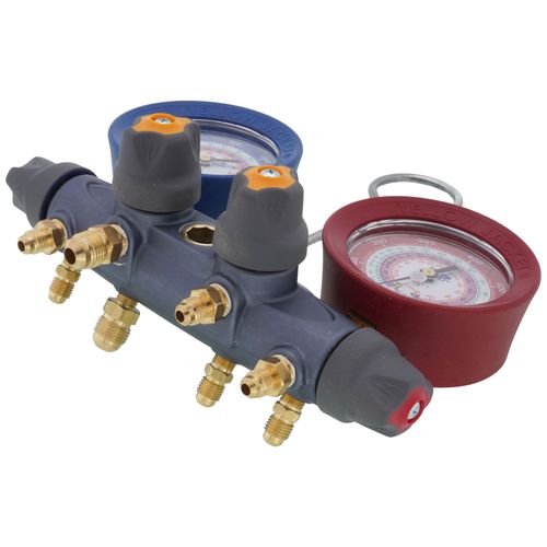 Brute II 4 Valve Test & Charging Manifold w/ 60" PLUS II Compact Ball Valve (R-22/404A/410A)