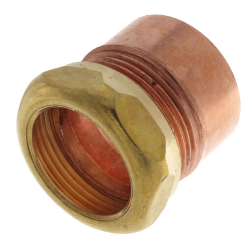 1-1/2" x 1-1/4" Copper DWV Fitting Trap Adapter (FTG x Slip Joint)