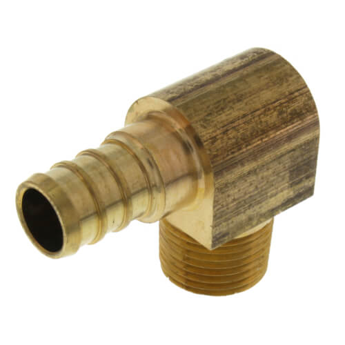 1/2" PureFlow PEX x 3/8" Male Threaded Brass Elbow (Lead Free)