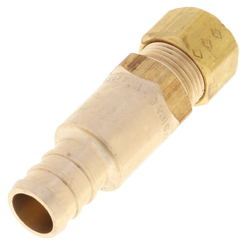 1/2" PureFlow PEX Crimp x 1/4" Compression Lav Adapter (Brass Nut)