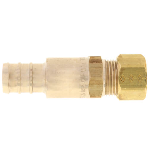 1/2" PureFlow PEX Crimp x 1/4" Compression Lav Adapter (Brass Nut) 2 1/2" PureFlow PEX Crimp x 1/4" Compression Lav Adapter (Brass Nut)