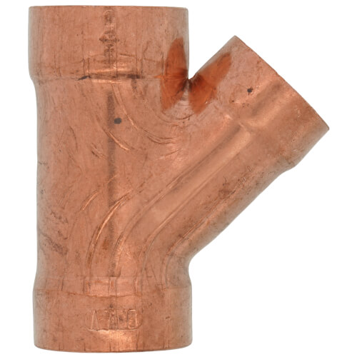 1-1/2" x 1-1/2" x 1-1/4" Wrot Copper DWV Wye