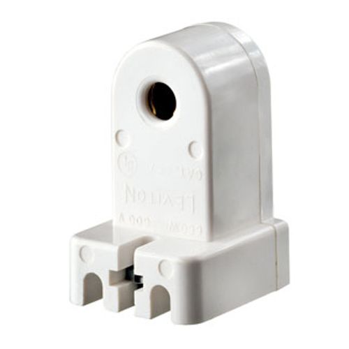 Slimline Base, Single Pin, Standard Fluorescent Lampholder, Pedestal, Slide-on, Stationary, (White)