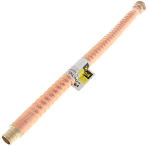 3/4" PureFlow PEX Crimp x 3/4" FPT Swivel Water Heater Connector (18" Length)