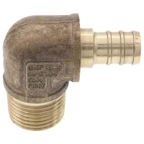 1/2" PureFlow PEX x 1/2" Male Threaded Brass Elbow (Lead Free)