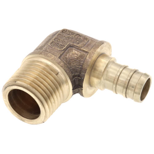1/2" PureFlow PEX x 1/2" Male Threaded Brass Elbow (Lead Free)
