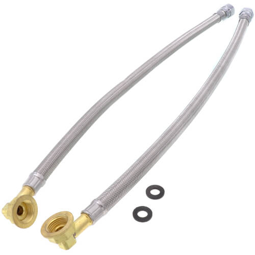 E-Z Install Wall Mount Faucet Stainless Steel Water Line Kit (1/2\