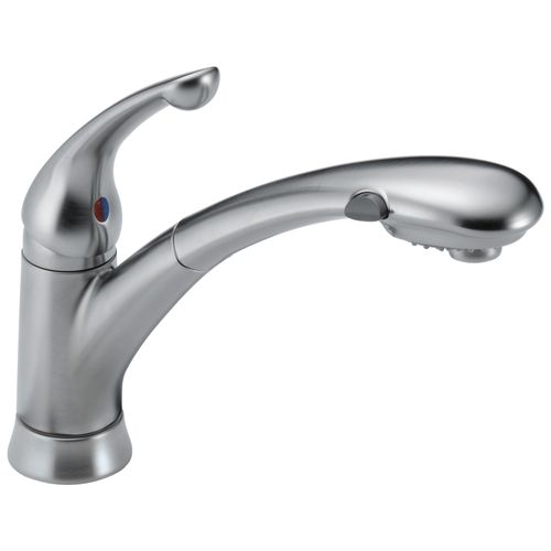 Signature Pullouts Single Handle Pull-Out Kitchen Faucet (Arctic Stainless), 470-AR-DST