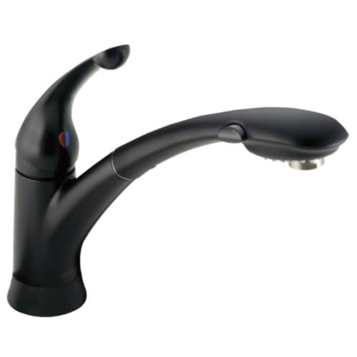 Signature Single Handle Pull-Out Kitchen Faucet (Matte Black), 470-BL-DST