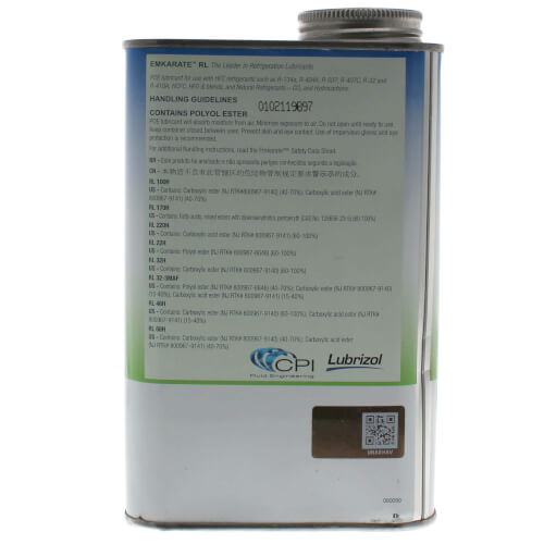 LE32-3MAFQ EMKARATE RL Polyol Ester Refrigeration Lubricants - 150 SUS (ISO 32)