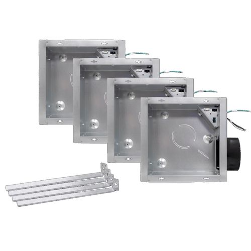 SF50-80-100 Bath Fan, Rough-in Kit, Single Speed, 50-80-100 CFM (4 Pack)