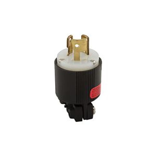 Safety Grip Locking Plug, #14-10 Awg, 10A, 15A, Industrial, 125/250V, Back Wiring, Black, White, 4767