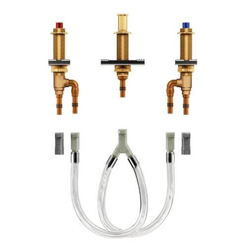 Adjustable 3-Hole Two Handle Roman Tub Valve w/ 1/2" Connection (CPVC/PEX)