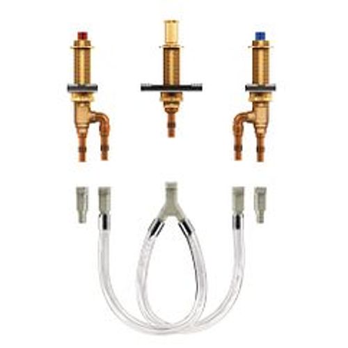 M-pact 2 Handle Roman Tub Valve 10"-24" Center 1/2" PEX/1/2" Expansion PEX
