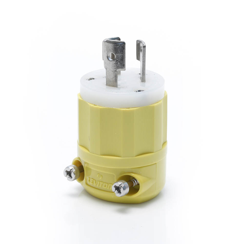 Locking Plug, 15A, 125V Corrosion Resistant (Yellow & White)