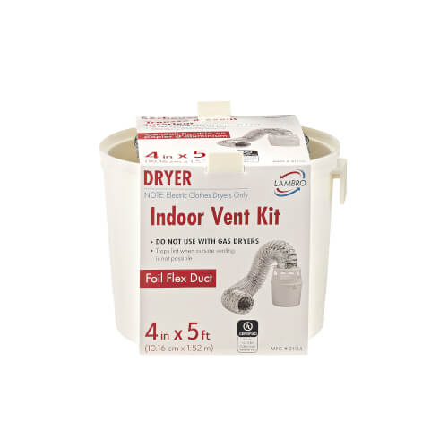 4" x 5 Ft. Flexible Foil Lint Trap Dryer Exhaust Vent Kit for Electric Dryers