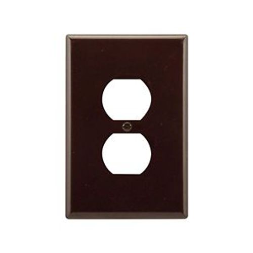 Duplex Receptacle Wallplate, Brown, Duplex Receptacle Cutout, Thermoset, Single-Gang, Oversize, 2142B-BOX