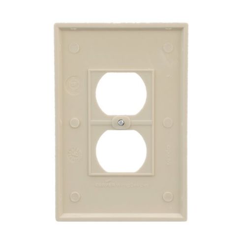 Duplex Receptacle Wallplate, Ivory, Duplex Receptacle Cutout, Thermoset, Single-Gang, Oversize, 2142V-BOX 2 Duplex Receptacle Wallplate, Ivory, Duplex Receptacle Cutout, Thermoset, Single-Gang, Oversize, 2142V-BOX