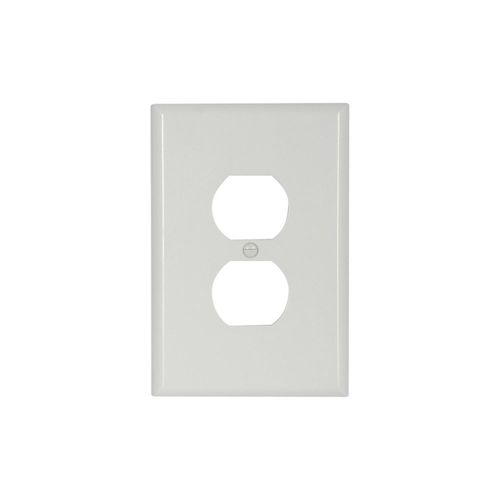 1-Gang Duplex Receptacle Wall Plate, Oversize, Thermoset - White