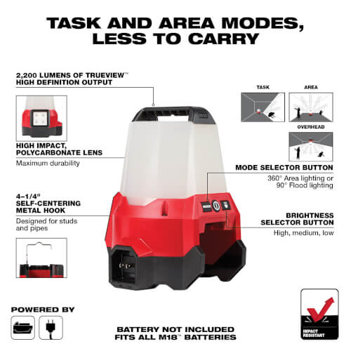M18 Radius Compact Site Light w/ Flood Mode (Bare Tool Only) 4 M18 Radius Compact Site Light w/ Flood Mode (Bare Tool Only)