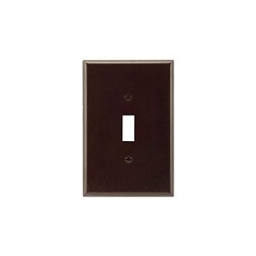 Toggle Wallplate, Brown, Toggle Cutout, Thermoset, Single- Gang, Oversize, Ed Box, 2144B-BOX