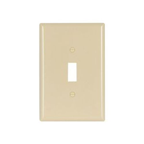 Toggle Wallplate, Ivory, Toggle Cutout, Thermoset, Single- Gang, Oversize, Ed Box, 2144V-BOX