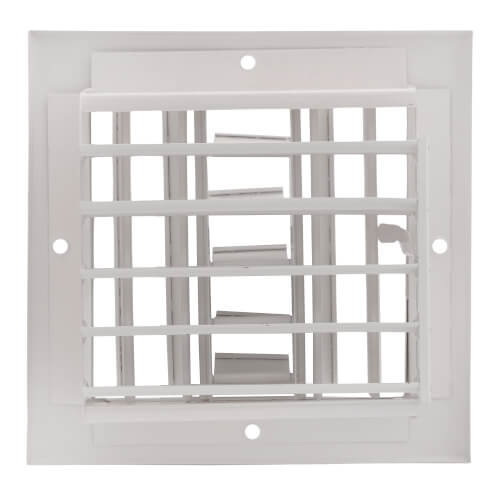6" x 6" (Wall Opening Size) Three-Way White Sidewall/Ceiling Register (A613MS Series)