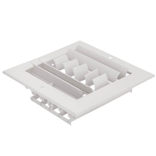 6" x 6" (Wall Opening Size) Three-Way White Sidewall/Ceiling Register (A613MS Series)